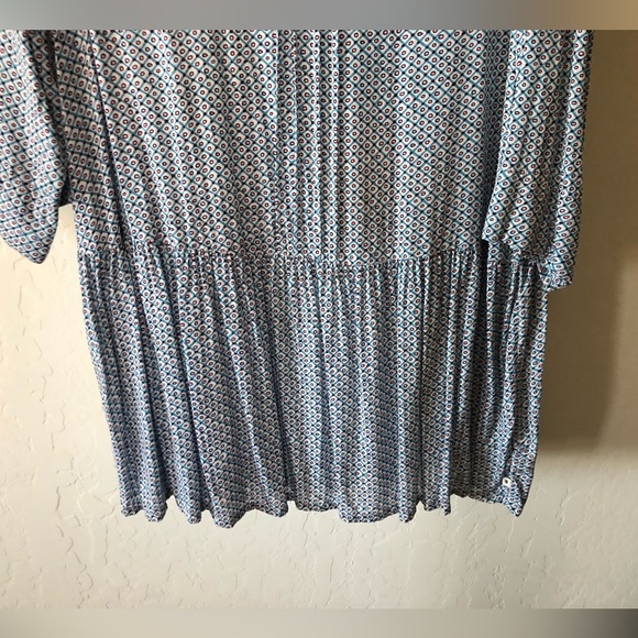 Lucky brand|Comfy pale blue geometric print long sleeve sleep shirt •••Large - Picture 5 of 10